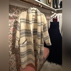 Isabel Etoile Marant Faby Striped Wool/Alpaca Long Coat